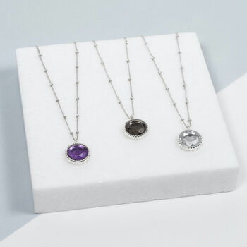 Barcelona Silver Birthstone Necklace, 3 of 7