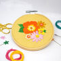 'Seventies Floral' Mini Embroidery Craft Kit, thumbnail 3 of 3