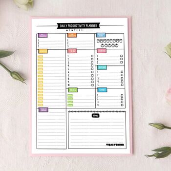 A5 Daily Productivity Desk Pad Planner, 3 of 7