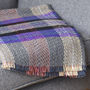 Grey And Purple Wool Blanket Throw, thumbnail 1 of 3