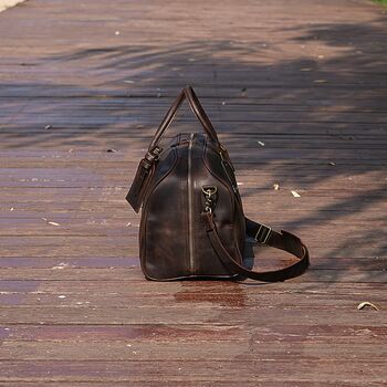 Leather Holdall Weekend Bag, 3 of 12