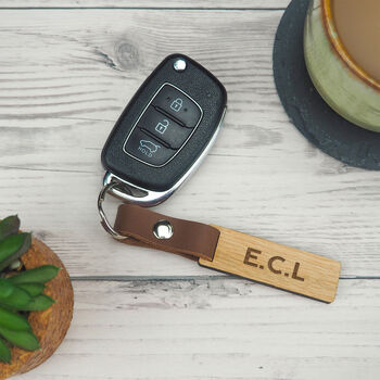 Personalised Initials Wooden Keyring, 2 of 7