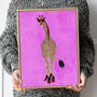 Custom Personalised Giraffe Wearing Heels Art Print, thumbnail 1 of 5
