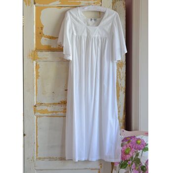 Ladies White Cotton Nightdress 'Valentina', 5 of 5