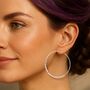 Battered Sterling Silver Large Hoop Earrings, thumbnail 2 of 6