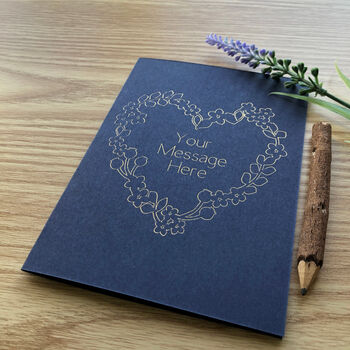 Personalised Thinking Of You Heart Flower Wreath Card, 8 of 9