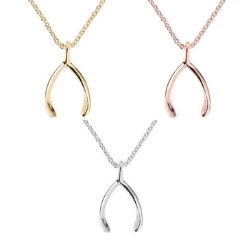 Sterling Silver Or Gold Wishbone Charm Necklace, 3 of 9