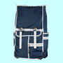 Eco Navy Blue Rolltop Backpack Pannier Bag, thumbnail 4 of 8