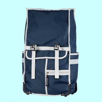 Eco Navy Blue Rolltop Backpack Pannier Bag, 4 of 8