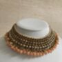 Indian Gold Plated Peach Pearl Choker Set, thumbnail 4 of 7