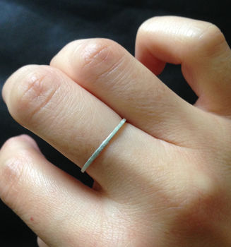 Skinny Sterling Silver Textured Ring, 3 of 12