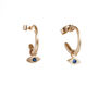 Small Gold Hoops With Sapphire Drops, thumbnail 2 of 4