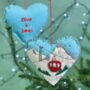Personalised Fabric Heart Skiing Bauble, thumbnail 1 of 3