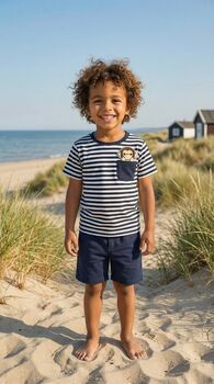 Zippy Navy Stripe T Shirt, 7 of 7