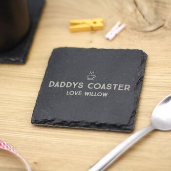 Personalised Natural Slate Coasters For Home, 4 of 5