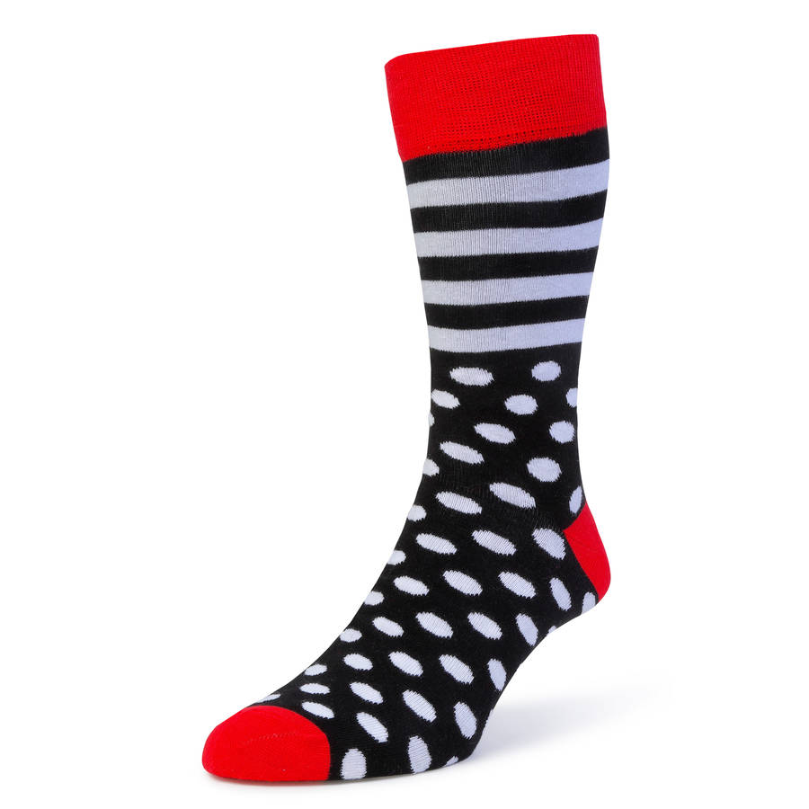 black and white stripe and spot sock by bryt | notonthehighstreet.com