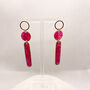 Long Pink Stud Statement Earrings, Clay And Resin, thumbnail 8 of 11