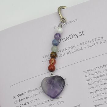 Chakra Crystal Bead Silver Feather Bookmark Gift, 3 of 5