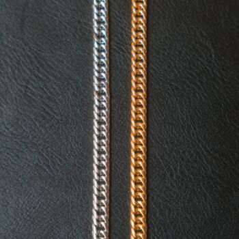 Chunky Gold Plated Flat Cuban Bracelet Chain 6 Mm, 7 of 12