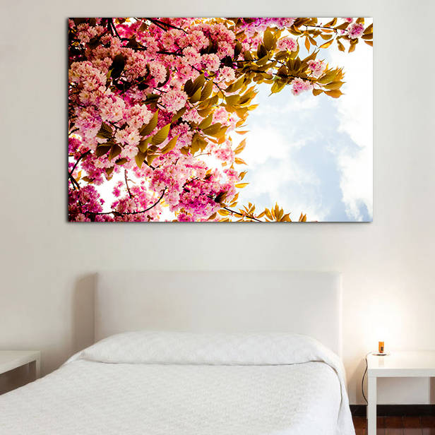 Pink Blossom Canvas Wall Art By Ruby and B