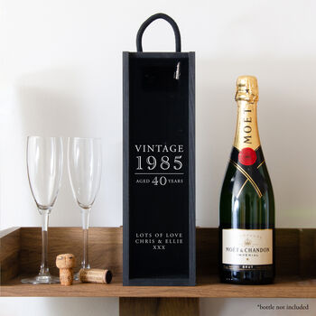 Personalised Vintage 40th Birthday Bottle Box, 4 of 8