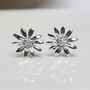 Sterling Silver Polished Daisy Stud Earrings, thumbnail 5 of 8