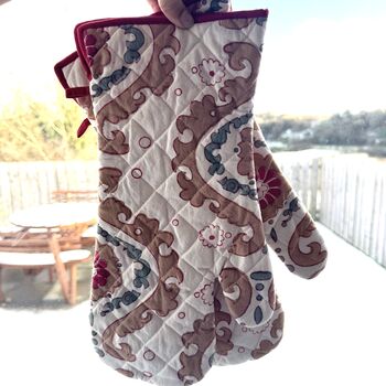 Oven Mitts, Cotton Indian Print, Set Of Two, 7 of 11