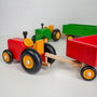 Wooden Tractor And Trailer Toy, thumbnail 9 of 10