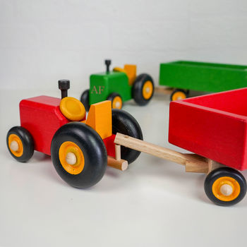 Wooden Tractor And Trailer Toy, 9 of 10