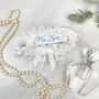 Personalised Lace Bridal Garter With Swarovski Crystal, thumbnail 1 of 9