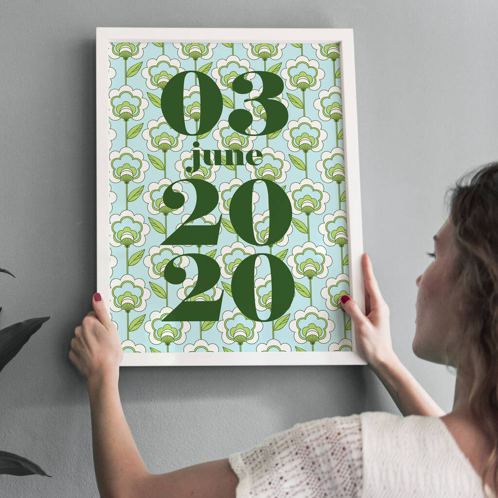 Vintage Wallpaper Personalised Date Print By Paper Paper Notonthehighstreet Com