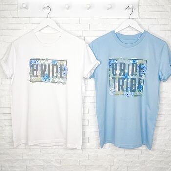 Bride To Be Floral Blue Box Design T Shirt, 2 of 3