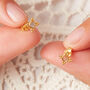 Coloured Diamond Slice Star Shaped Gold Stud Earrings, thumbnail 5 of 9