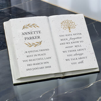 Personalised Family Tree Memorial Resin Book, 6 of 6