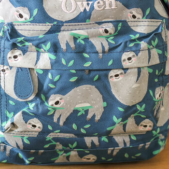 Personalised Sloth School Bag, 3 of 4