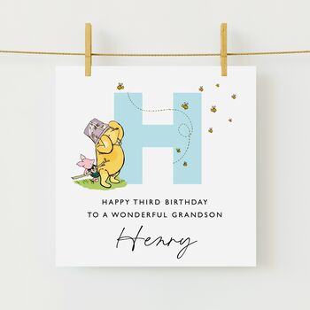 Initial Birthday Card Winnie The Pooh Granddaughter *Fully Personalised, 2 of 2