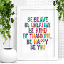 'Be Creative Kind Thankful Happy' Watercolour Print, thumbnail 1 of 1