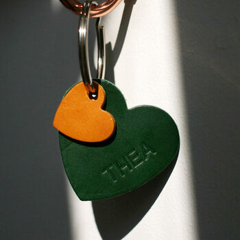 Personalised Leather Heart Keyring, 7 of 9