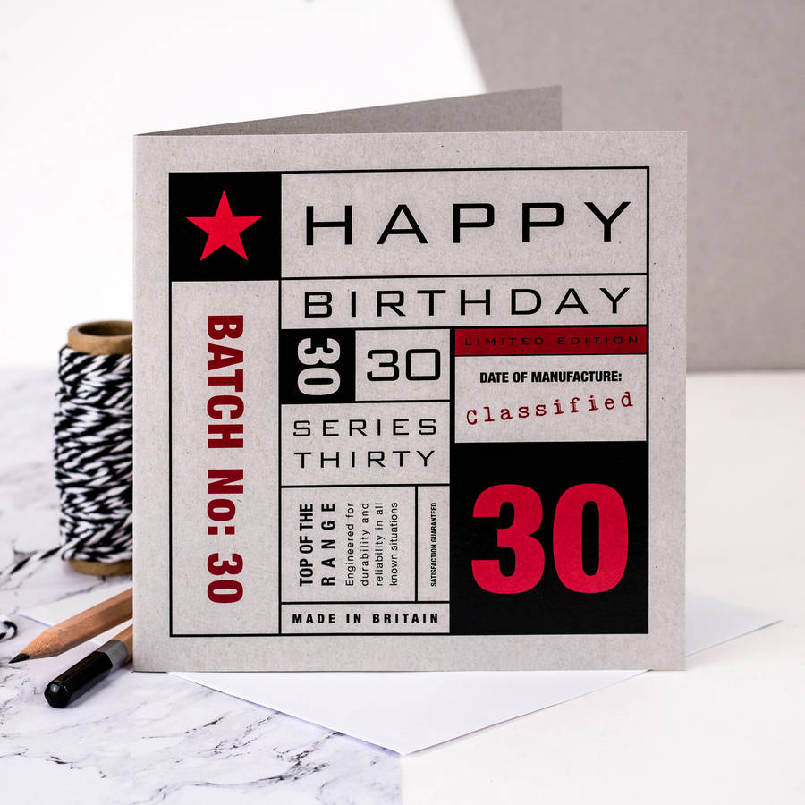 30th birthday card for men by coulson macleod | notonthehighstreet.com