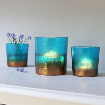 Blue Copper Ombre Tealight Holder, 2 of 2