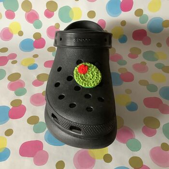Set Of Five Hand Crochet Clog Shoe Charms, 8 of 9