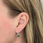 The Triangle Green Onyx Earrings, Silver, thumbnail 6 of 6