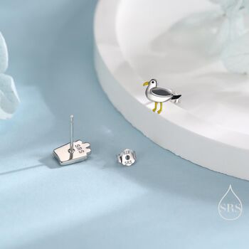 Mismatched Seagull And French Fries Stud Earrings In Sterling Silver, 4 of 12