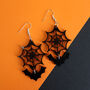 Halloween Web And Bat Earrings, thumbnail 8 of 9