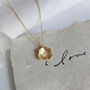 Small Daisy Pressed Flower Necklace Gold Plated, thumbnail 5 of 9