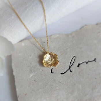 Small Daisy Pressed Flower Necklace Gold Plated, 5 of 9