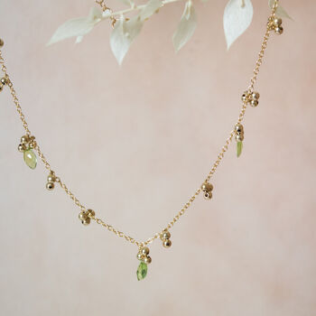 14k Gold Filled Choker With Beads And Peridots, 5 of 6