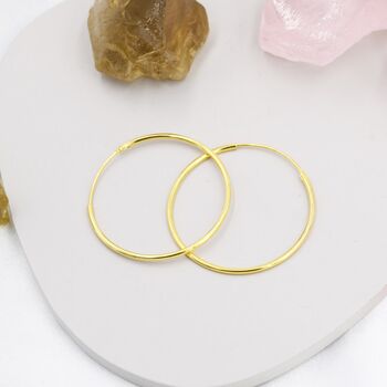 Sterling Silver Extra Skinny Large Infinity Hoops, 3 of 12
