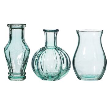 Set Of Three Mini Vintage Glass Bud Vases, 4 of 6