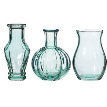 Set Of Three Mini Vintage Glass Bud Vases By The Best Room